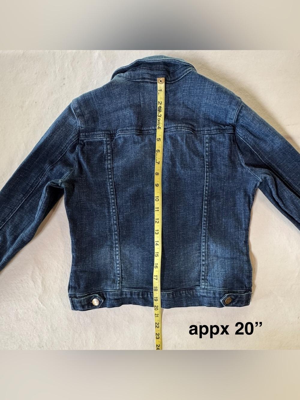 Pistola Blue Distressed Denim Button-Up Trucker Cropped Jean Jacket P5045N1 (M) - Picture 16 of 17